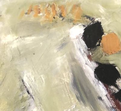 Untitled, oil, cold wax medium and charcoal on wood panel, 10 x 10 or 12 x 12 in.