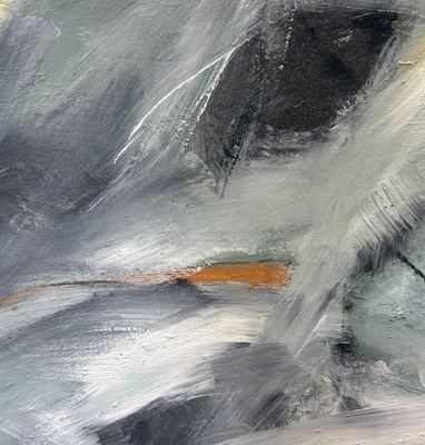 Untitled, oil, cold wax medium and charcoal on wood panel, 10 x 10 or 12 x 12 in.
