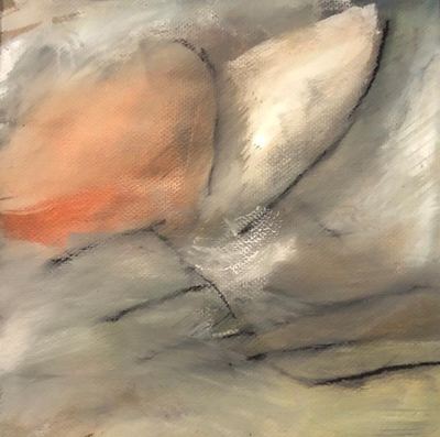 Untitled, watercolor, gouache and charcoal on paper, 16 x 16 in., framed